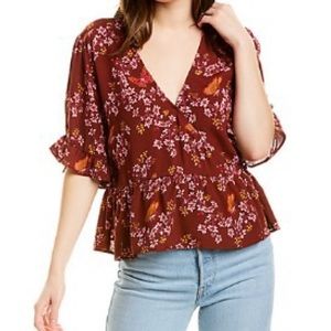 **Madewell Tie-Sleeve Wrap Top